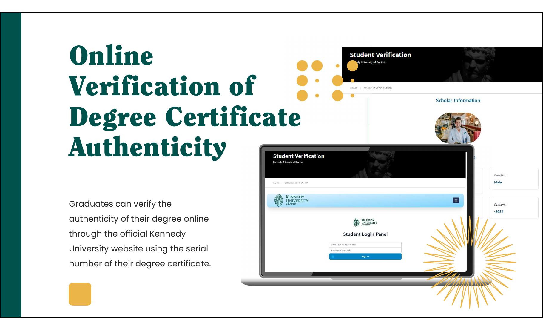 Online degree certificate verification example